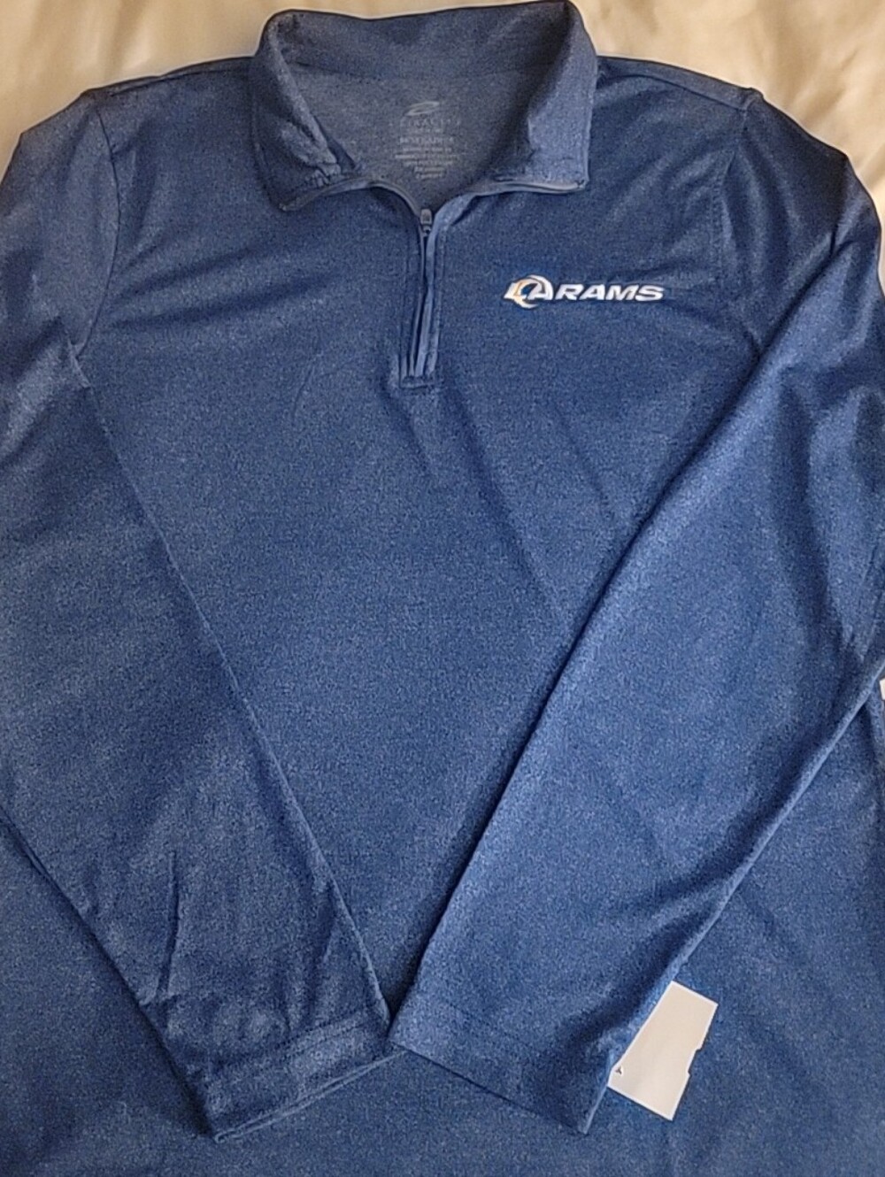 Rams Navy Quarter-Zip Long Sleeve Pullover